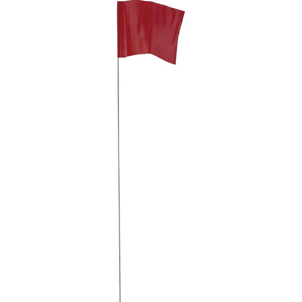 78-007 Empire 21 In. Steel Staff Red Marking Flags