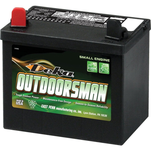 8U1L Deka Outdoorsman 12-Volt Lawn & Garden 230 CCA Small Engine Battery, Left Front Positive Terminal