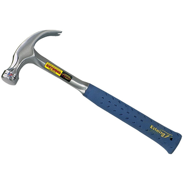 E3-16C Estwing 16 Oz. Smooth-Face Curved Claw Hammer, Nylon-Covered Steel Handle