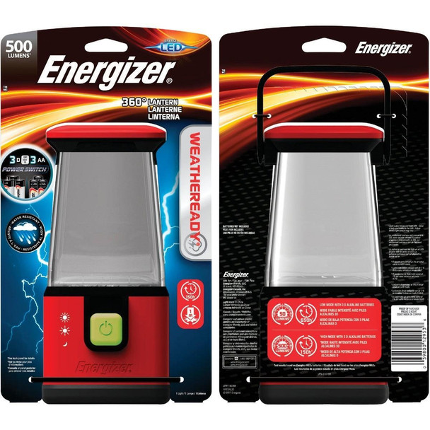 WRESAL35 Energizer Weatheready 6 in. W. x 10 In. H. Red Plastic 360 Deg LED Lantern