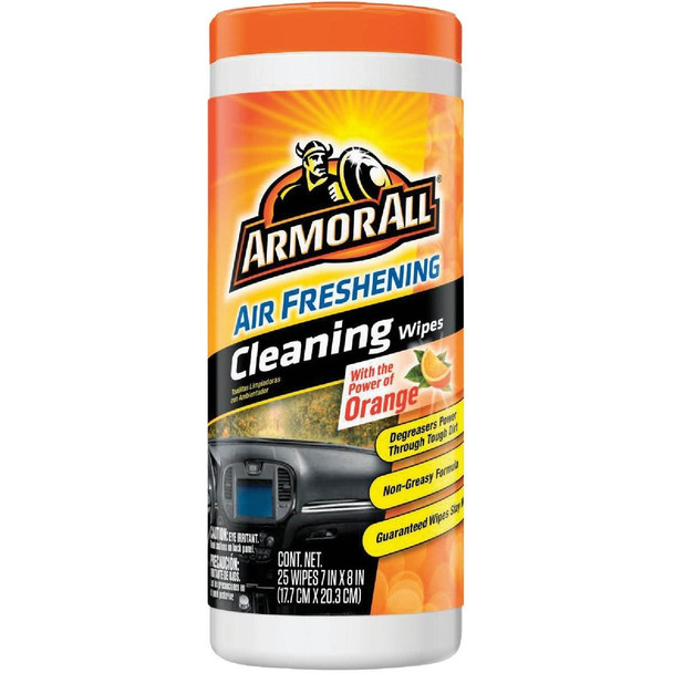 10260 Armor All Orange Air Freshening 7 In. x 8 In. Multi-Purpose Wipes (25-Count)