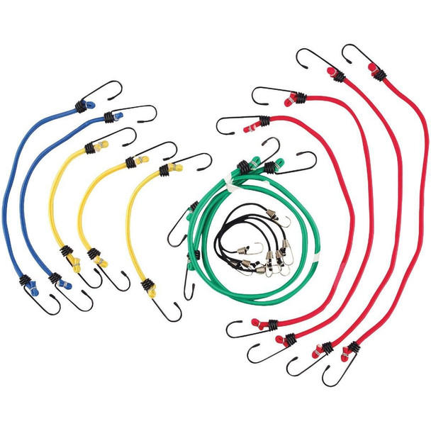 06620 Erickson Vinyl Coated Wire Bungee Cord Set (15-Piece)