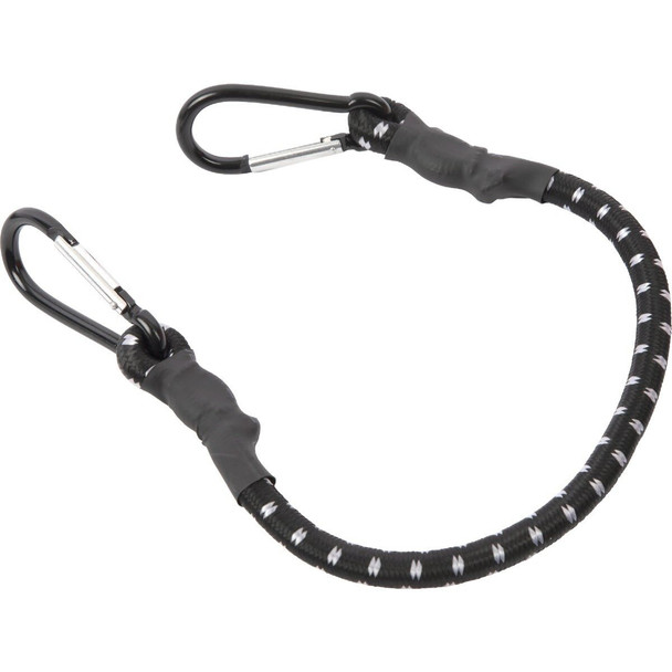 07038 Erickson 1 In. x 24 In. Industrial Bungee Cord with Carabiner Hooks, Black