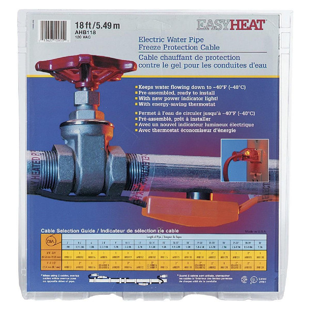 AHB118 Easy Heat 18 Ft. 120V Pipe Heating Cable