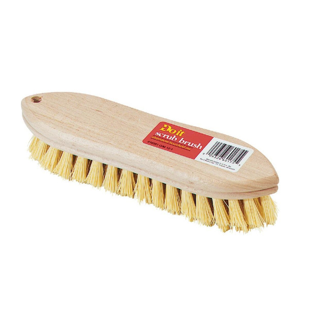 89626 9 In. Crimped White Polypropylene Bristle Hardwood Scrub Brush