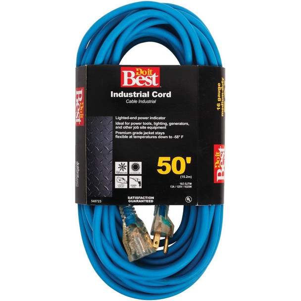 RL-JTW163-50X-BL 50 Ft. 16/3 Industrial Outdoor Extension Cord