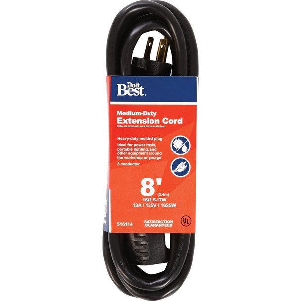 OU-JTW163-8-BL 8 Ft. 16/3 Abrasion Resistant Extension Cord