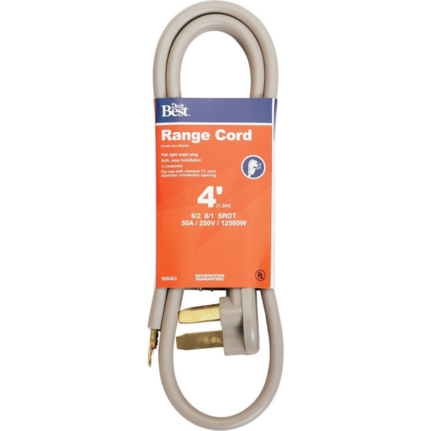 RAC-SRDT-6281-4 4 Ft. 6/2 + 8/1 Ga. 3-Conductor Range Cord