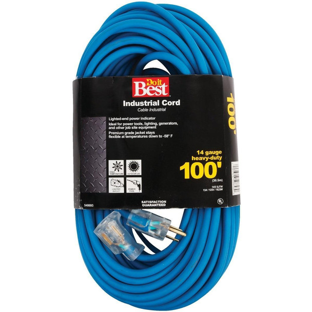 RL-JTW143-100-BL 100 Ft. 14/3 Industrial Outdoor Extension Cord