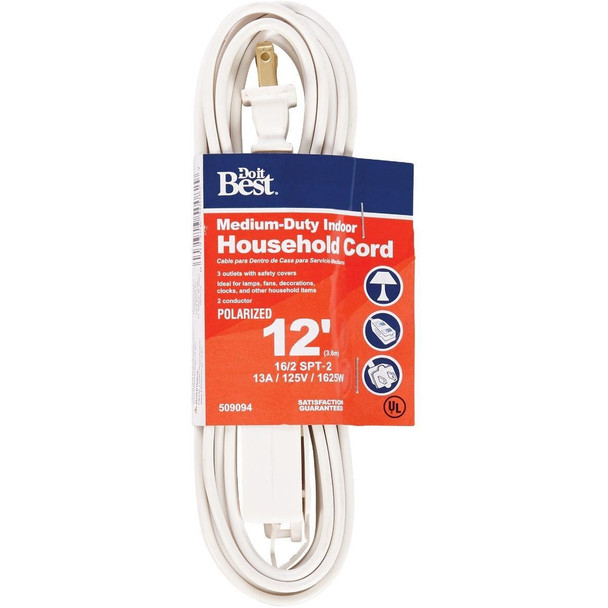 IN-PT2162-12X-WH 12 Ft. 16/2 White Cube Tap Extension Cord
