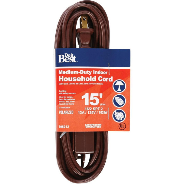 IN-PT2162-15X-BR 15 Ft. 16/2 Brown Cube Tap Extension Cord
