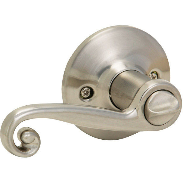 L6X201B Steel Pro Brushed Nickel Scroll Privacy Door Lever