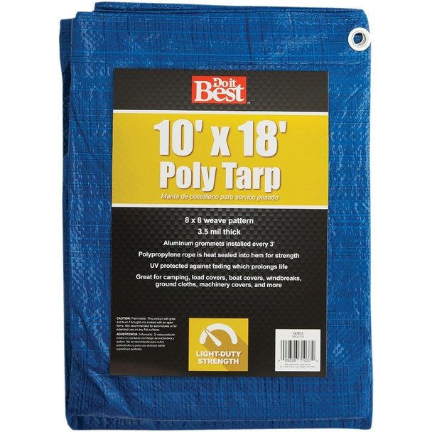 767875 Blue Woven 10 Ft. x 18 Ft. General Purpose Tarp
