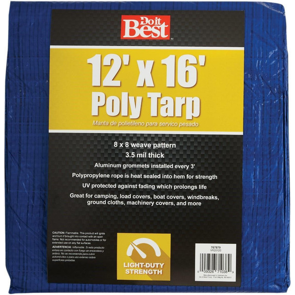 767879 Blue Woven 12 Ft. x 16 Ft. General Purpose Tarp