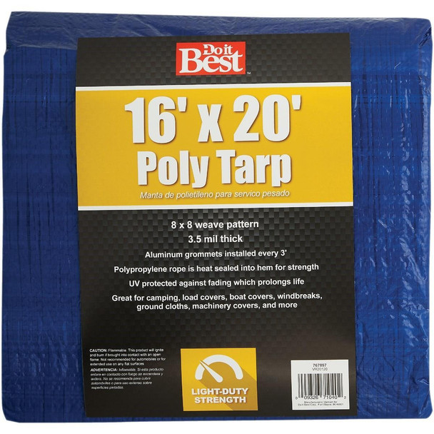 767897 Blue Woven 16 Ft. x 20 Ft. General Purpose Tarp