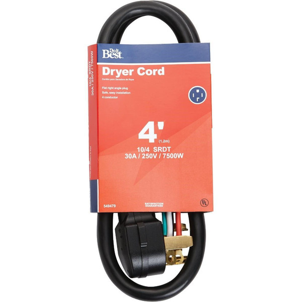 DRC-SRDT-104-4 4 Ft. 10/4 30A Dryer Cord
