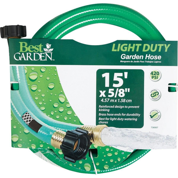 AGL10L01 Best Garden 5/8 In. Dia. x 15 Ft. L. Leader Hose with Male & Female Couplings