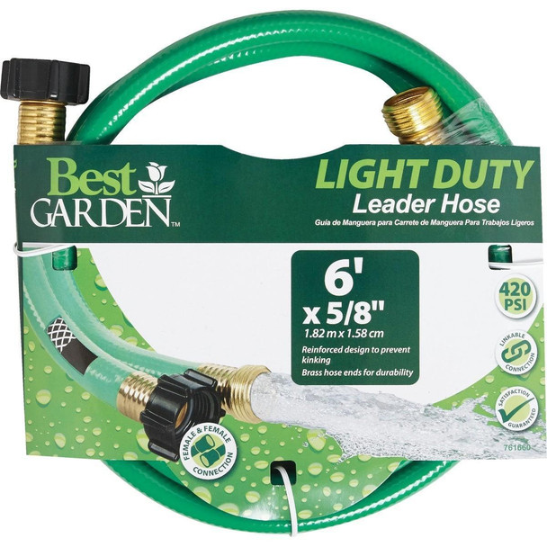 AGL10LE1 Best Garden 5/8 In. Dia. x 6 Ft. L. Leader Hose with Male & Female Couplings
