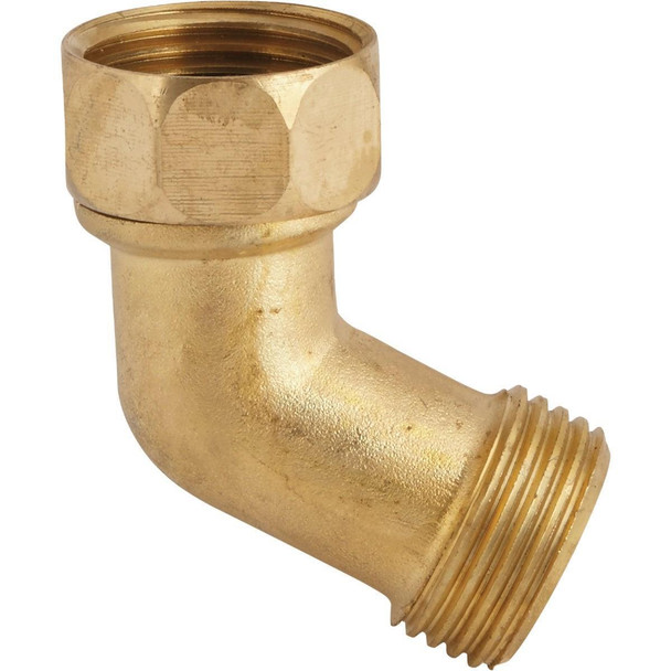 59090R Best Garden 3/4 In. FHT x 3/4 In. MHT Brass Gooseneck Hose Connector