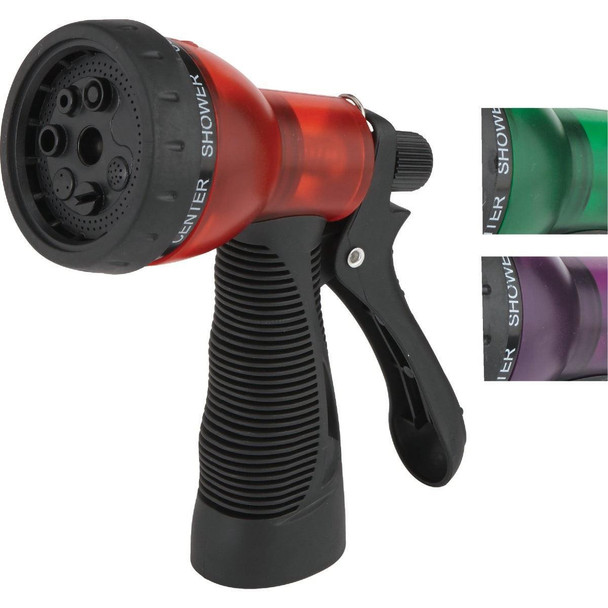 55017 Best Garden Poly Translucent 7-Pattern Nozzle, Assorted Colors
