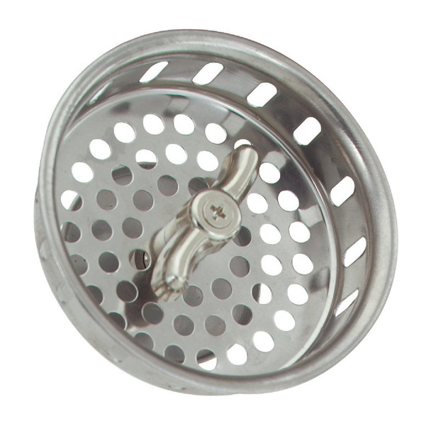 417262 3-1/2 In. Stainless Steel Twist/Lock Basket Strainer Stopper