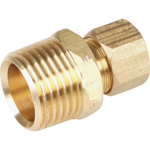 458365 3/8 In. x 1/2 In. Brass Male Union Compression Adapter