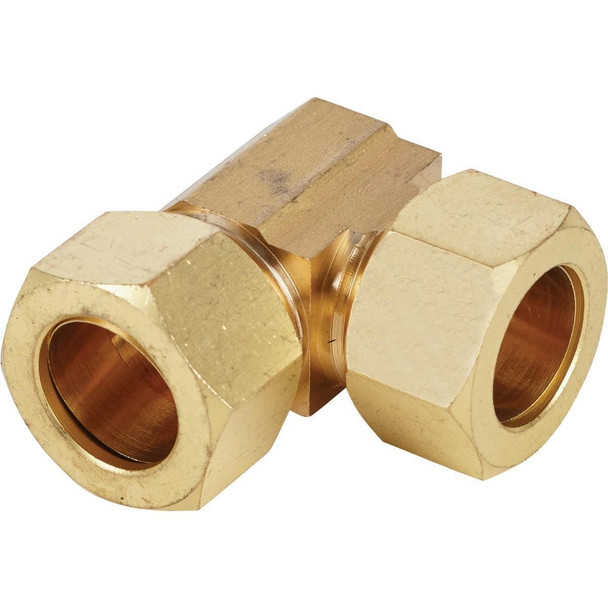 458463 5/8 In. 90 Deg. 2-Way Low Lead Compression Brass Elbow (1/4 Bend)