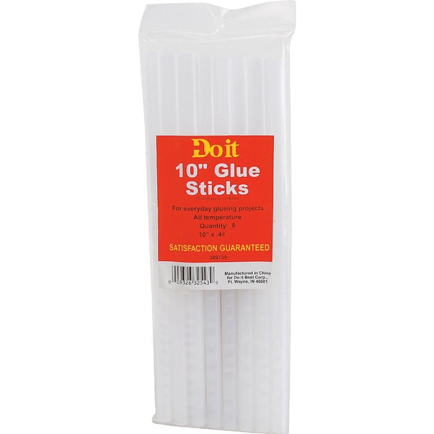 349739 10 In. Standard Clear Hot Melt Glue (8-Pack)