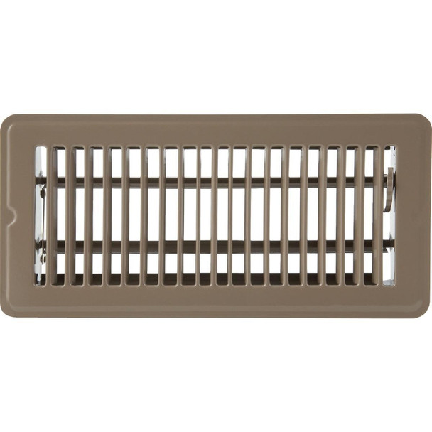 1FL0410BR-NH Home Impressions 4 In. x 10 In. Brown Steel Floor Register
