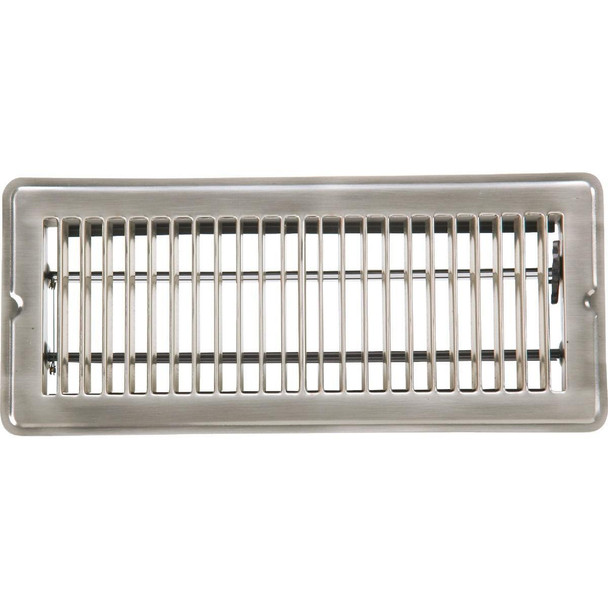 1FL0410SN-NH Home Impressions 4 In. x 10 In. Satin Nickel Steel Floor Register