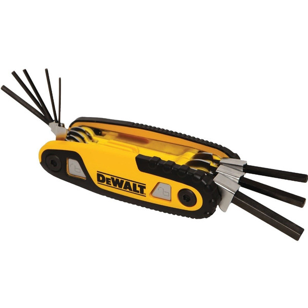 DWHT70263M DEWALT Metric Folding and Locking Hex Key Set, 8-Piece
