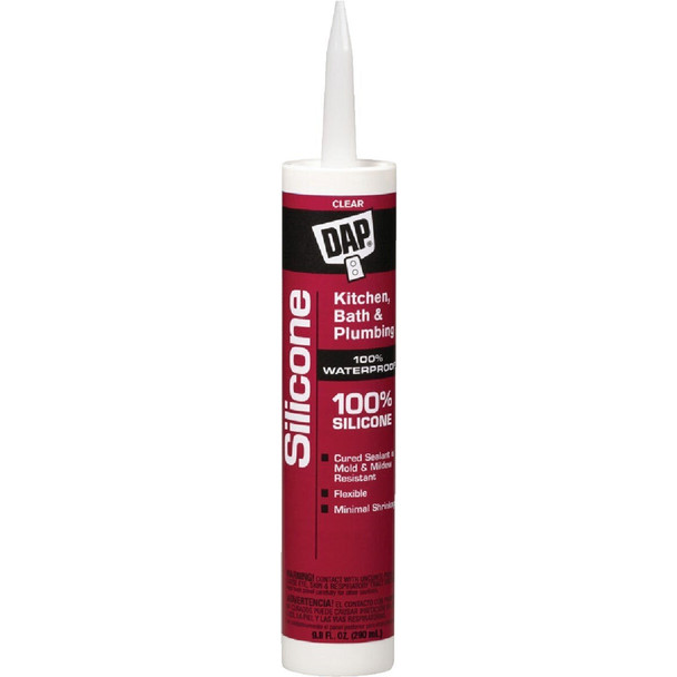 08648 DAP 9.8 Oz. Kitchen And Bath 100% Silicone Sealant, Clear