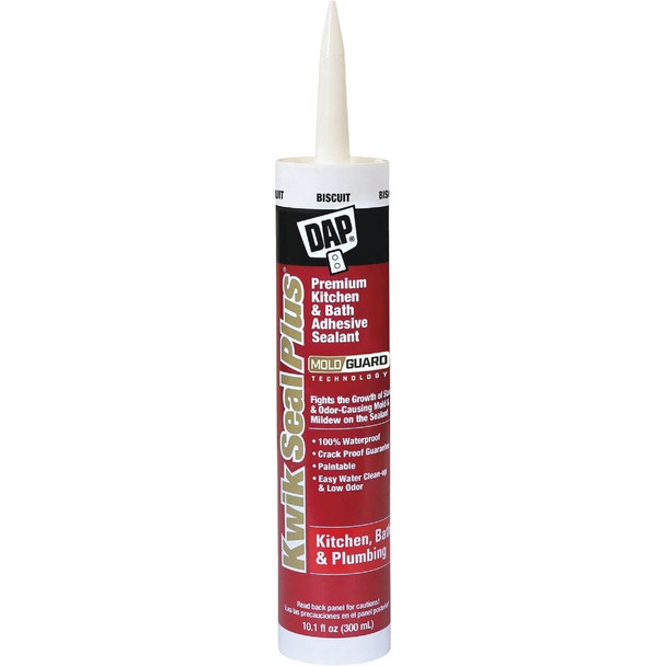 18519 DAP Kwik Seal Plus 10.1 Oz. Biscuit Premium Kitchen & Bath Adhesive Sealant
