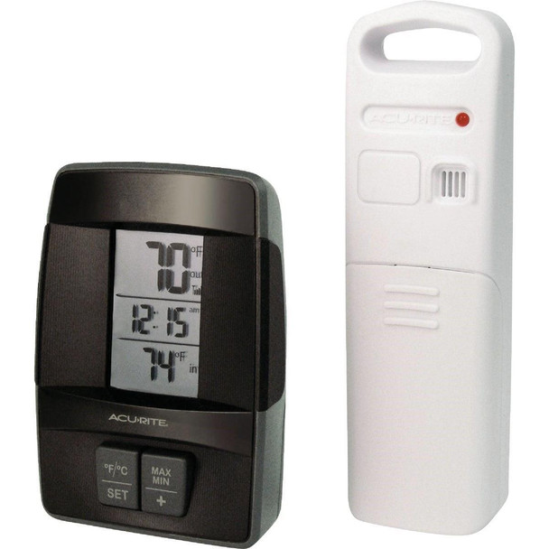 00606A3 Acurite 1.6" W x 4.8" H Sensor Wireless Indoor & Outdoor Thermometer
