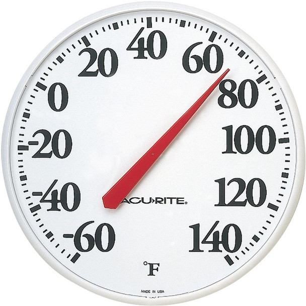 01360A1 Acurite 12.5" Dia Plastic Dial Indoor & Outdoor Thermometer