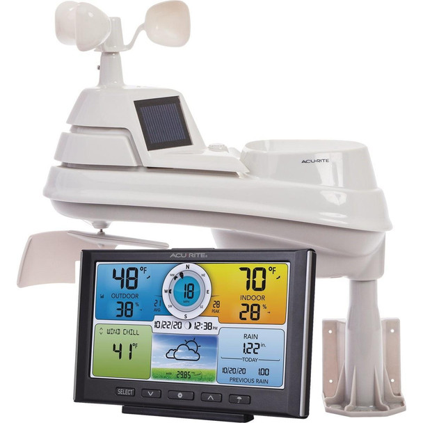 01529 Acu-Rite 5-in-1 Wireless Color Wind and Rain Professional Weather Center Station