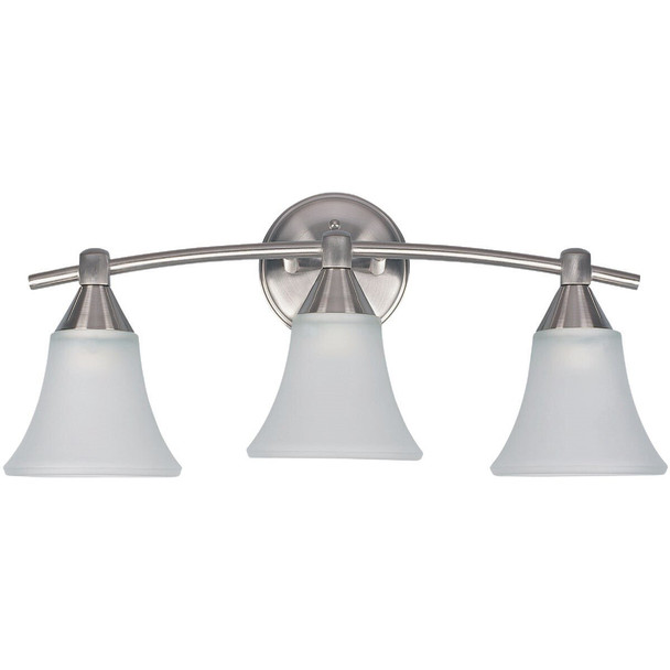 IVL221A03BN Home Impressions Grace 3-Bulb Brushed Nickel Vanity Bath Light Bar
