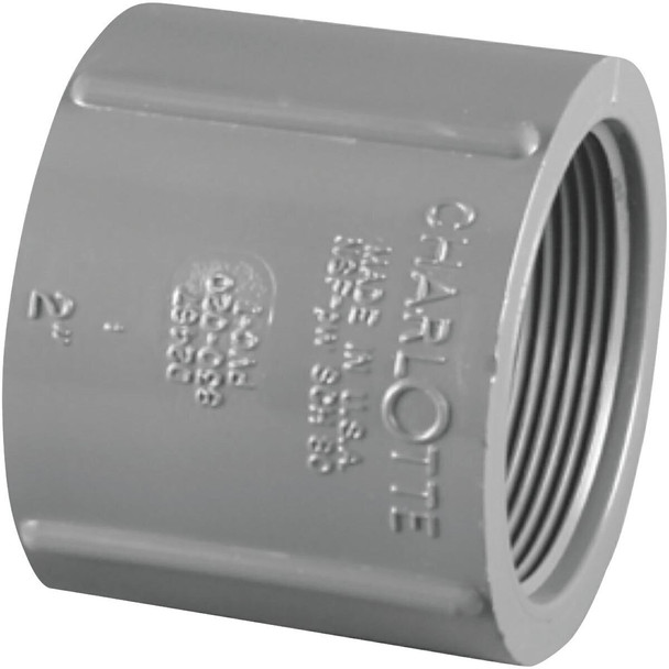 PVC 08102  1800HA Charlotte Pipe 1-1/2 In. FIP x FIP PVC Coupling