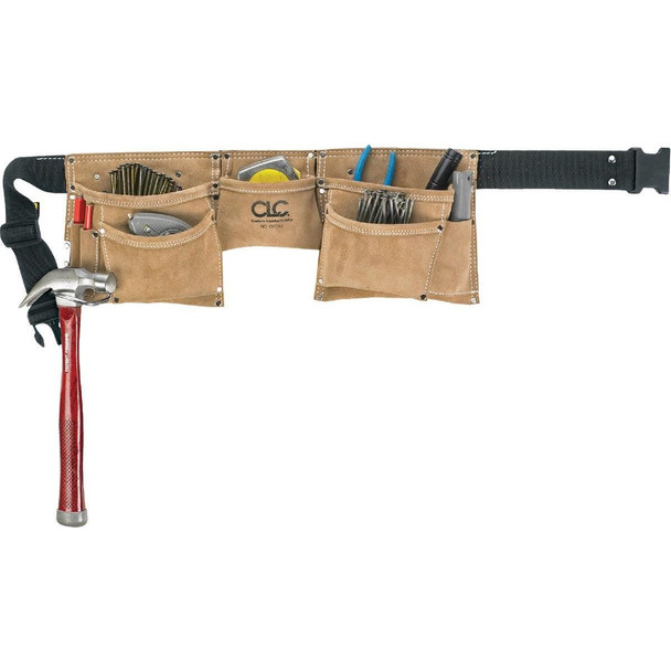 I370X-3 CLC 8-Pocket Suede Leather Heavy-Duty Carpenter Apron