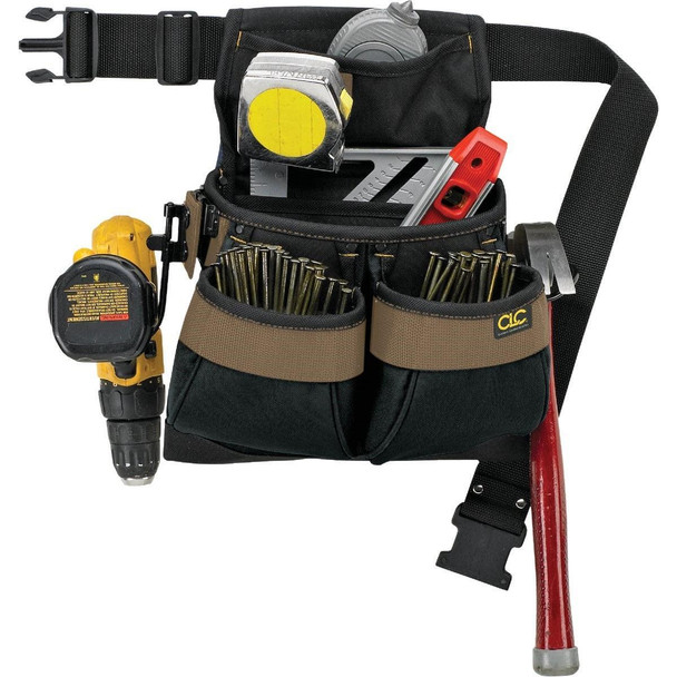 PK1836 CLC 5-Pocket Polyester Framer's Nail & Tool Bag with Belt