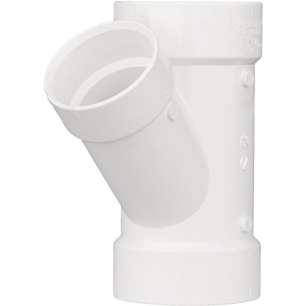 PVC 00601  1600HA Charlotte Pipe 4 In. x 1-1/2 In. Schedule 40 DWV Reducing PVC Wye