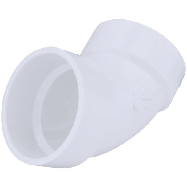 PVC 00319  0800HA Charlotte Pipe 2 In. Schedule 40 60 Deg. DWV PVC Elbow (1/6 Bend)