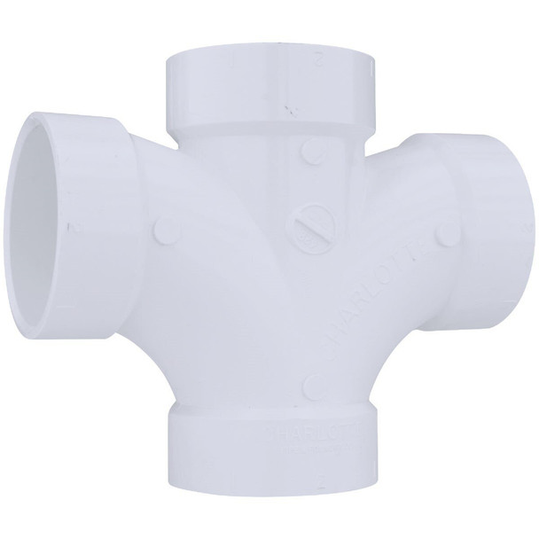 PVC 00428  0800HA Charlotte Pipe 2 In. Double Sanitary DWV PVC Tee