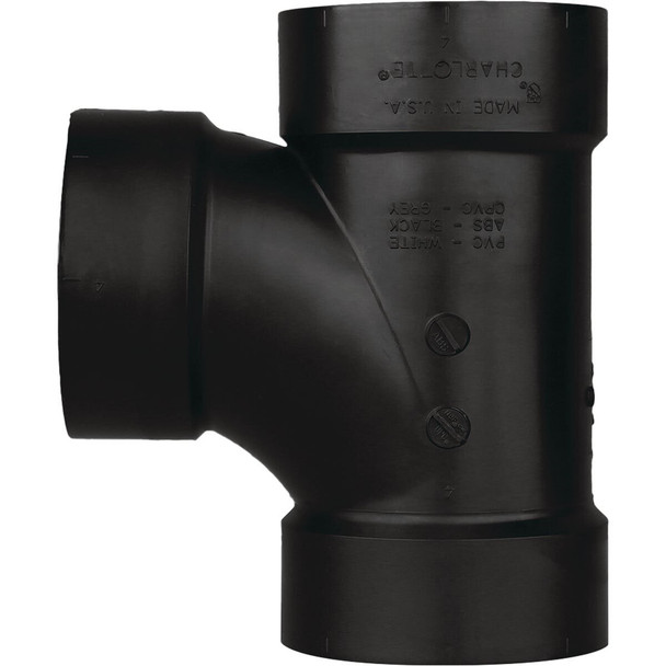 ABS 00400  1000HA Charlotte Pipe 3 In. Hub x Hub x Hub Sanitary ABS Waste & Vent Tee