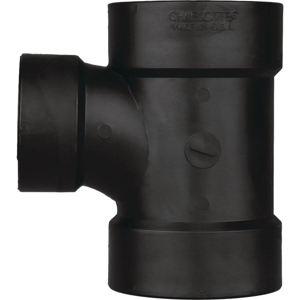 ABS 00401  2000HA Charlotte Pipe 4 x 4 x 3 In. Hub x Hub x Hub Reducing Sanitary ABS Waste & Vent Tee