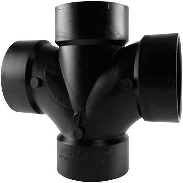 ABS 00428  0800HA Charlotte Pipe 2 In. All Hub Double Sanitary ABS Waste & Vent Tee