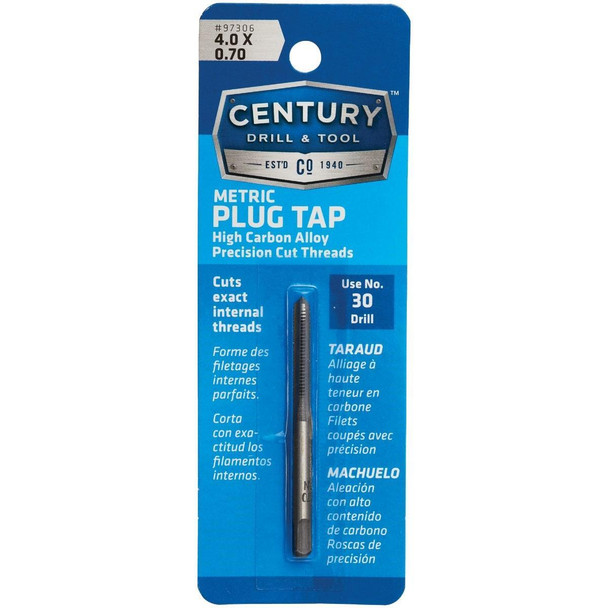 97306 Century Drill & Tool 4.0x0.70 Carbon Steel Metric Tap