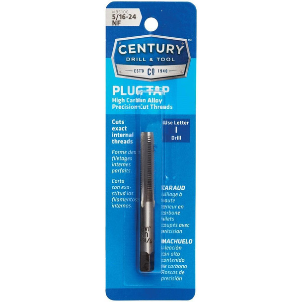 95106 Century Drill & Tool 5/16-24 Carbon Steel National Fine Tap-Plug