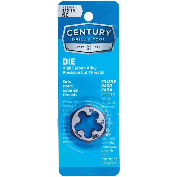 96209 Century Drill & Tool 1/2-13 National Coarse 1 In. Across Flats Fractional Hexagon Die