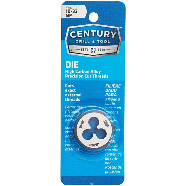 96105 Century Drill & Tool 10-32 National Fine 1 In. Across Flats Fractional Hexagon Die